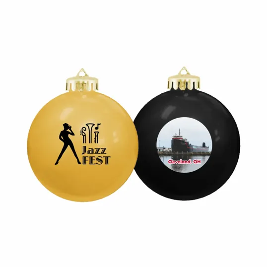 3¼" USA-Made Round Glossy Shatterproof Ornament — view 2