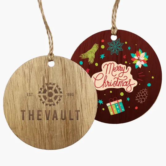 3" Round Wood Ornament — view 2