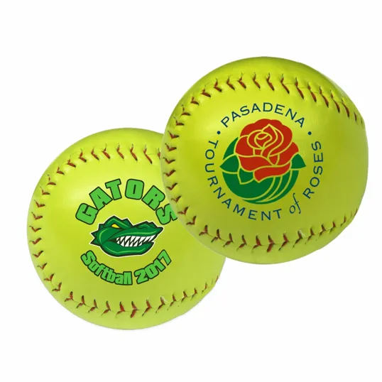 Optic Yellow Synthetic Leather Softball — view 2