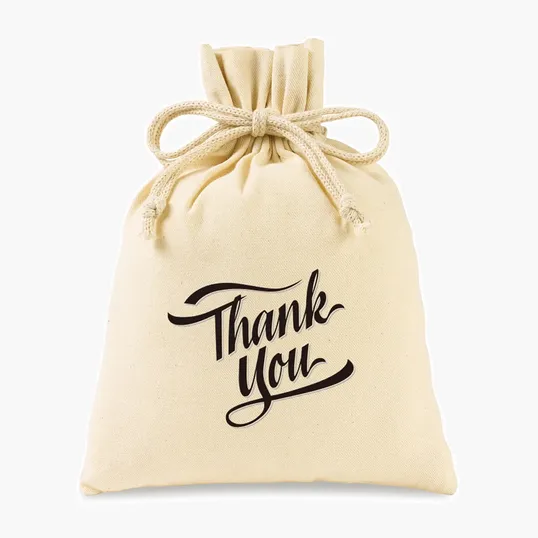 Canvas Drawstring Gift Bag, Medium — view 2
