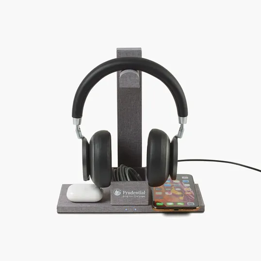 Truman Dual Wireless Charger and Headphone Stand — view 2