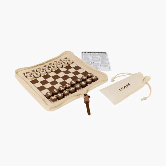 Chess and Checkers Gift Set in Canvas Pouch — view 2
