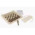 Chess and Checkers Gift Set in Canvas Pouch
