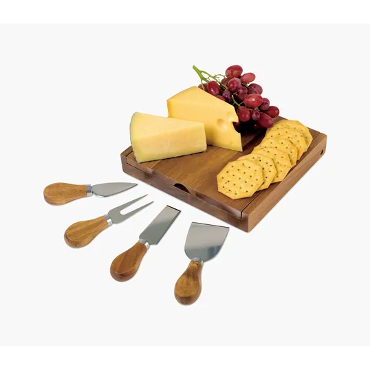 La Cuisine™ Acacia Wood Cheese Board with Serving Set