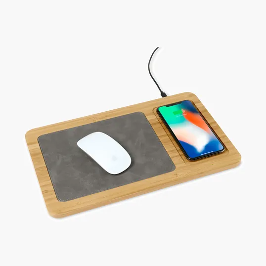 Auden Bamboo Wireless Charging Mouse Pad — view 2