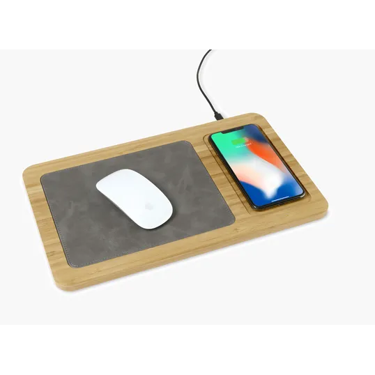 Auden Bamboo Wireless Charging Mouse Pad