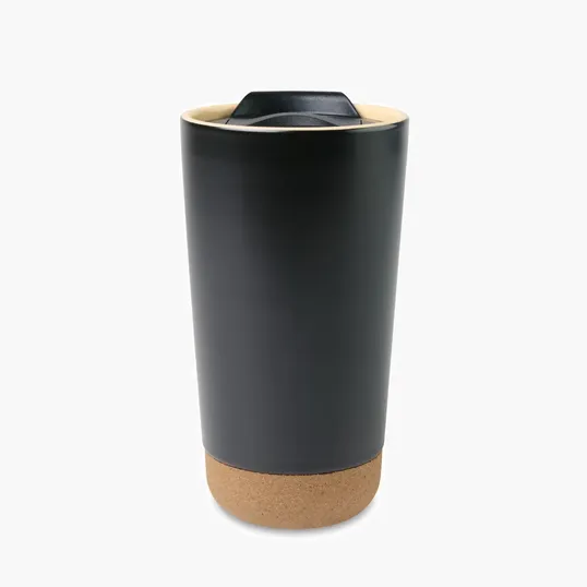 Valo Ceramic Tumbler, 16 Oz. Cork-Wrapped Travel Cup