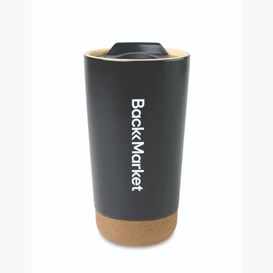 Valo Ceramic Tumbler, 16 Oz. Cork-Wrapped Travel Cup — view 3