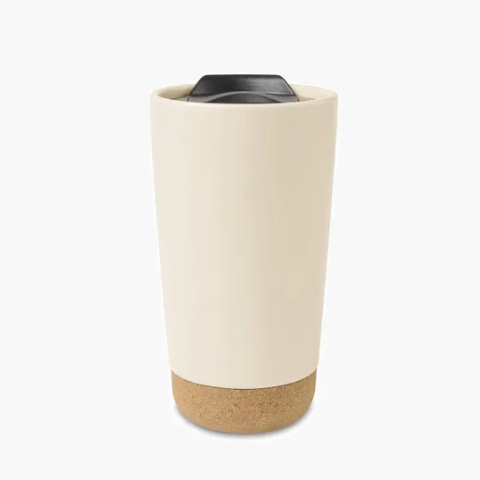 Valo Ceramic Tumbler, 16 Oz. Cork-Wrapped Travel Cup — view 2