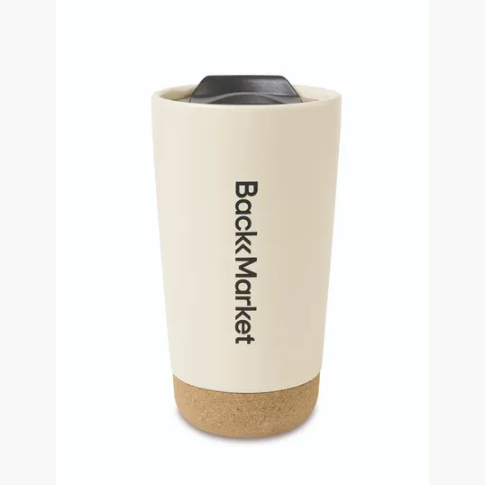 Valo Ceramic Tumbler, 16 Oz. Cork-Wrapped Travel Cup — view 4