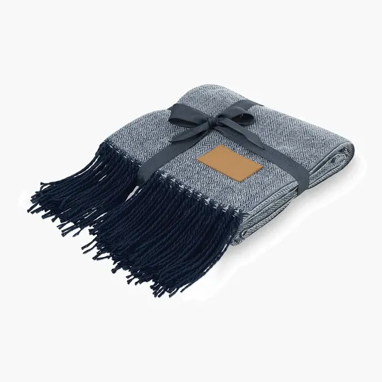 Everlasting Throw Blanket with Faux Leather Patch — view 4