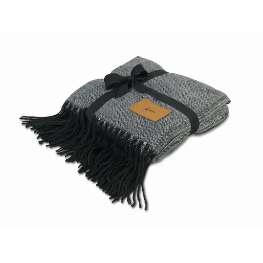 Everlasting Throw Blanket with Faux Leather Patch — view 6