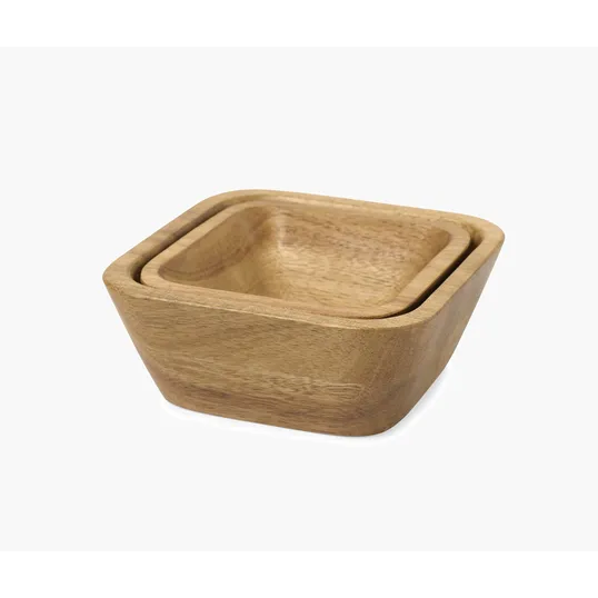 La Cuisine™ Nesting Snack Bowl Set, Acacia Wood