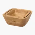 La Cuisine™ Nesting Snack Bowl Set, Acacia Wood — view 2