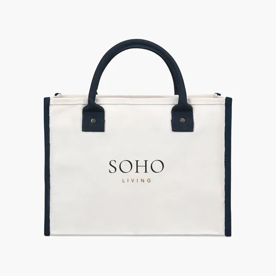 Market Street Canvas Tote with Antique Brass Rivets — view 6