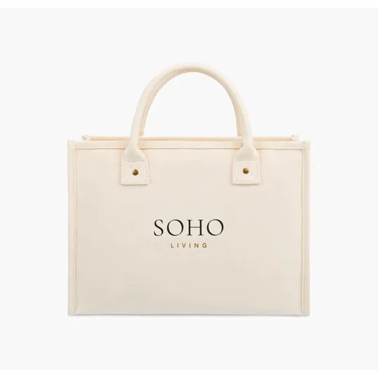 Market Street Canvas Tote with Antique Brass Rivets — view 5