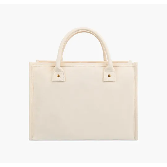 Market Street Canvas Tote with Antique Brass Rivets — view 2