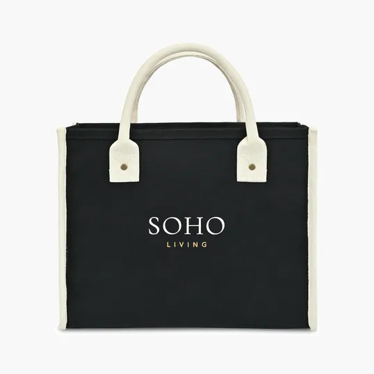 Market Street Canvas Tote with Antique Brass Rivets — view 4
