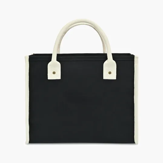 Market Street Canvas Tote with Antique Brass Rivets