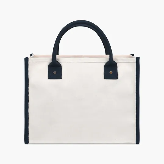 Market Street Canvas Tote with Antique Brass Rivets — view 3