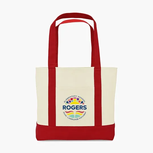 Large Canvas Tote with Front Pocket — view 8