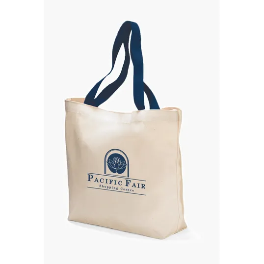 Colored Handle Tote, 9 oz Cotton Canvas — view 5