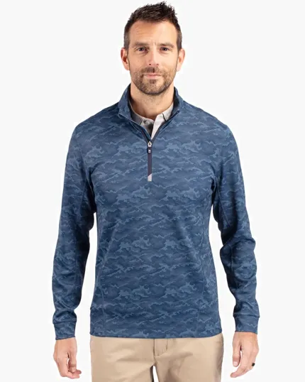 Traverse Recycled Smooth Stretch Camo Quarter Zip Pullover, Big & Tall — view 3