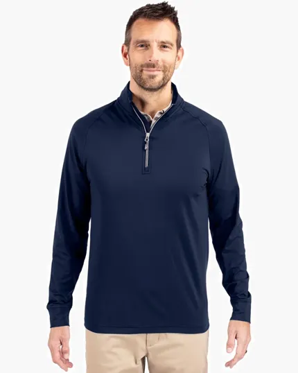 Adapt Recycled Soft Knit Stretch Men's Big & Tall Quarter Zip Pullover — view 2