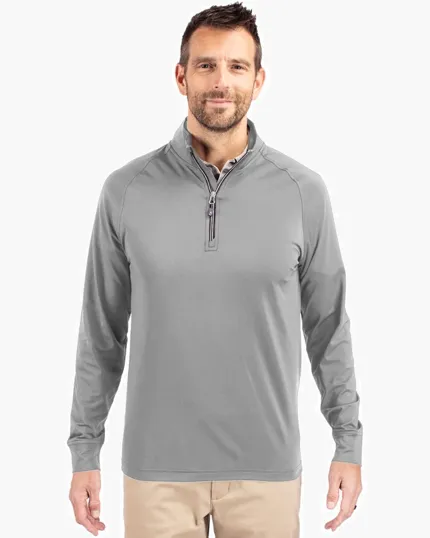 Adapt Recycled Soft Knit Stretch Men's Big & Tall Quarter Zip Pullover — view 3