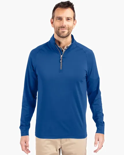Adapt Recycled Soft Knit Stretch Men's Big & Tall Quarter Zip Pullover — view 5