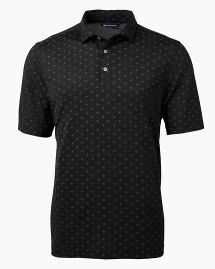 Virtue Recycled Tile Print Featherlight Pique Big & Tall Polo — view 5