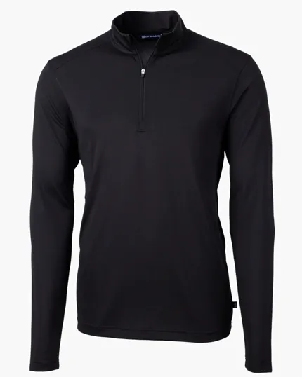 Virtue Recycled Featherlight Pique Men's Big & Tall Quarter Zip Pullover — view 7