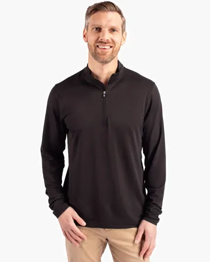 Virtue Recycled Featherlight Pique Men's Big & Tall Quarter Zip Pullover