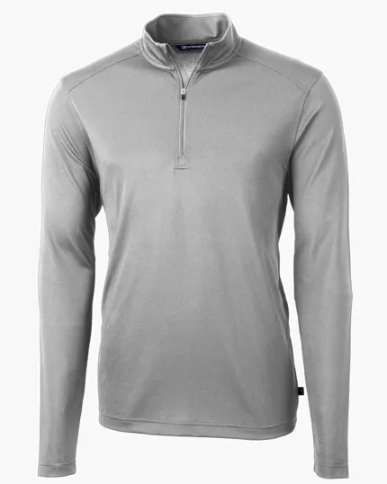 Virtue Recycled Featherlight Pique Men's Big & Tall Quarter Zip Pullover — view 9