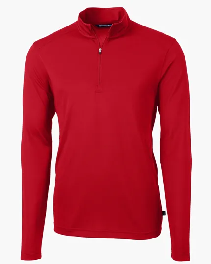Virtue Recycled Featherlight Pique Men's Big & Tall Quarter Zip Pullover — view 10