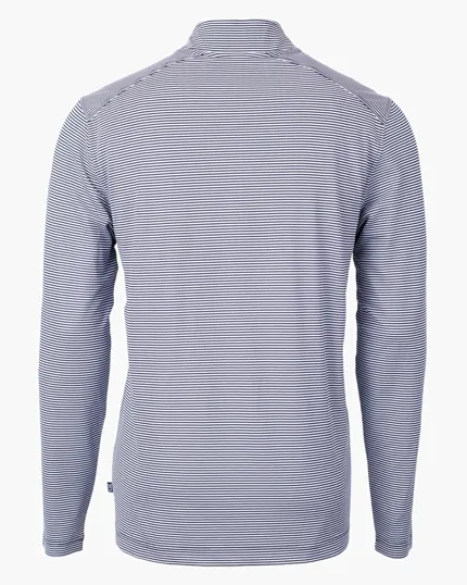 Virtue Recycled Micro Stripe Featherlight Pique Big & Tall Quarter Zip Pullover — view 15
