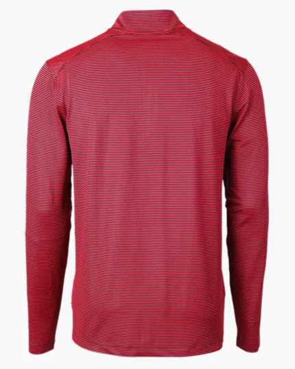 Virtue Recycled Micro Stripe Featherlight Pique Big & Tall Quarter Zip Pullover — view 17
