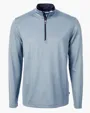 Virtue Recycled Micro Stripe Featherlight Pique Big & Tall Quarter Zip Pullover — view 7