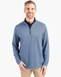 Virtue Recycled Micro Stripe Featherlight Pique Big & Tall Quarter Zip Pullover