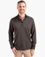 Virtue Recycled Micro Stripe Featherlight Pique Big & Tall Quarter Zip Pullover — view 2