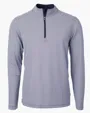 Virtue Recycled Micro Stripe Featherlight Pique Big & Tall Quarter Zip Pullover — view 9