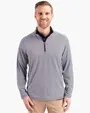 Virtue Recycled Micro Stripe Featherlight Pique Big & Tall Quarter Zip Pullover — view 3