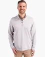 Virtue Recycled Micro Stripe Featherlight Pique Big & Tall Quarter Zip Pullover — view 4