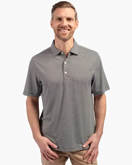 Forge Recycled Double Stripe Four-Way Stretch Men's Big & Tall Polo — view 2
