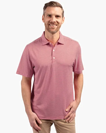 Forge Recycled Double Stripe Four-Way Stretch Men's Big & Tall Polo — view 3