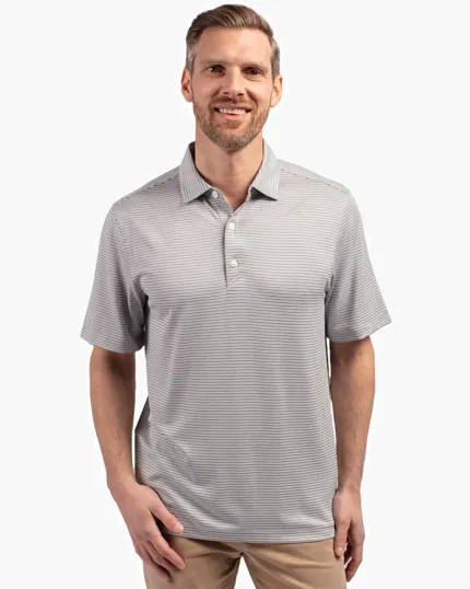 Forge Recycled Double Stripe Four-Way Stretch Men's Big & Tall Polo — view 6