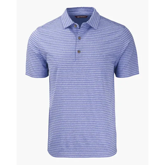 Forge Recycled Heather Stripe Four-Way Stretch Men's Big & Tall Polo — view 12