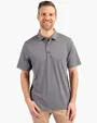 Forge Recycled Heather Stripe Four-Way Stretch Men's Big & Tall Polo — view 2