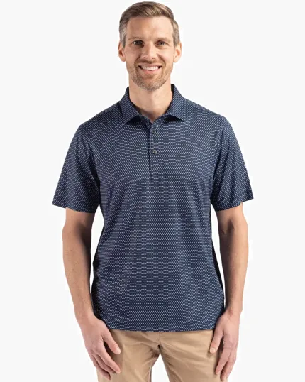 Pike Recycled Shadow Check Print Big & Tall Polo — view 2