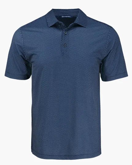 Pike Recycled Shadow Check Print Big & Tall Polo — view 7